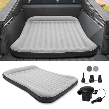 Imagem de Shademax Colchão de ar inflável para caminhão Tesla Cybertruck 2024 2025 acessórios, colchões de ar espessos, camas de caminhão de dormir para acampamento ao ar livre, viagem, cama de ar inflável com
