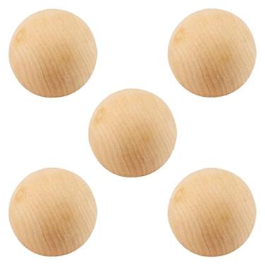 Imagem de LEXININ 5 Peças De Bolas Madeira Para Artesanato 3,5", Esferas Redondas Natural Inacabadas 9 Cm Artesanato, Projetos Diy, Decoração