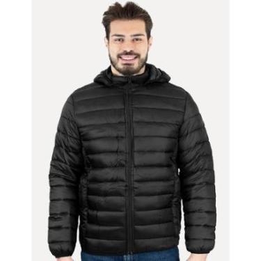 Imagem de Jaqueta Masculina Hoodie Nylon Puffer Preta-Masculino