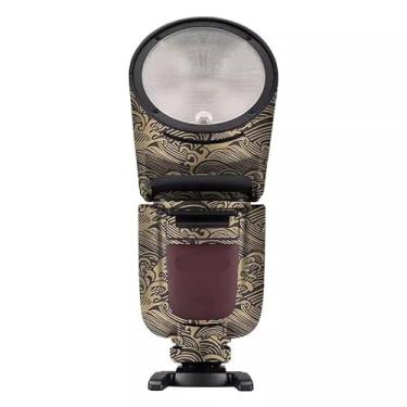 Imagem de Adesivo de flash para câmera antiarranhões para Godox V1 Pro Flash estroboscópico protetor de vinil protetor corporal decalque V1 Pro (ouro onda)