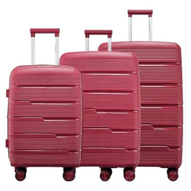 Imagem de Kit 3 Malas Rígidas de Polipropileno 360° 10kg 23kg e 32kg com TSA Gladiador P2C3 (Cereja)