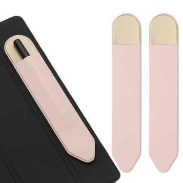 Imagem de PATIKIL Porta-lápis para Stylus, 2 peças de estojo elástico adesivo para caneta, bolsa, bolso elástico, acessórios para tablet, notebook, atividades ao ar livre, ouro rosa