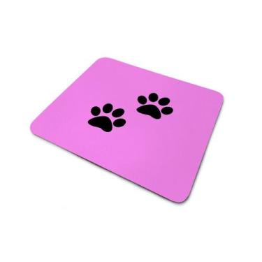 Imagem de Mouse Pad Quadrado Antiderrapante Patinhas Cachorro Gato Rosa - PoloCa