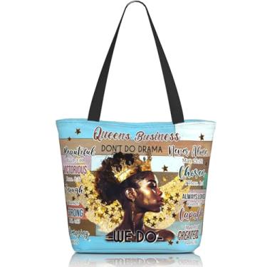 Imagem de MAHIPOCI Bolsa feminina para trabalho, bolsa de ombro, bolsas de trabalho, laptop, academia, viagem, loja, trabalho, praia, presentes para mulheres, Inspirador Black Queen, One Size