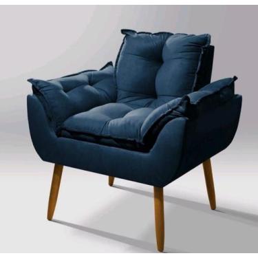 Imagem de Poltrona Decorativa para Sala de Estar Opala - Leo Decor, Azul