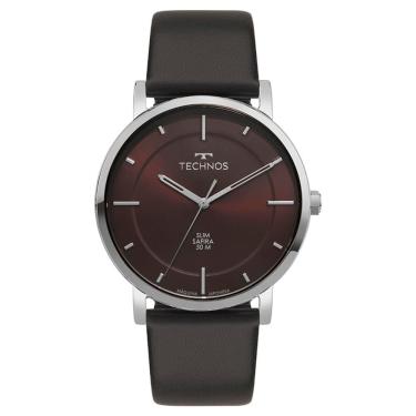 Imagem de Relógio Technos Masculino Ref: Gl32bl/0n Slim Prateado