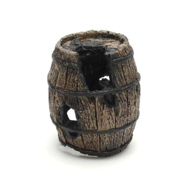 Imagem de Toca barrica para Peixes Betta e Pequenos Peixes | Toca em Resina Atóxica para Aquário de Água Doce ou Salgada | Pintura Artesanal (Buraco)