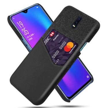 Imagem de Capa para OPPO R17,Anti-deslizamento,Proteção contra quedas de 360°,Resistência à impressão digital,Tela e caso de couro PU com 1 slot de cartão atrás-Black