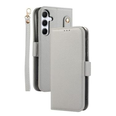 Imagem de HJZSZX Para Galaxy A05 4G Crossbody Alça de Pulso Capa de Telefone Carteira com Porta-Cartão (Para Galaxy A05 4G/Azul)