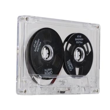 Imagem de Dpofirs Boble para Enrolar a Fita Cassete Em Branco, 50 Minutos de Viés Normal, Fita Cassete de Som de Som de Metal de Dupla Face Com Caixa Transparente para Bandas de Músicos (Preto)