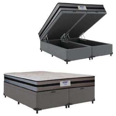 Imagem de Cama Box Baú Casal Queen Colchão Gazin Com Molas Ensacadas