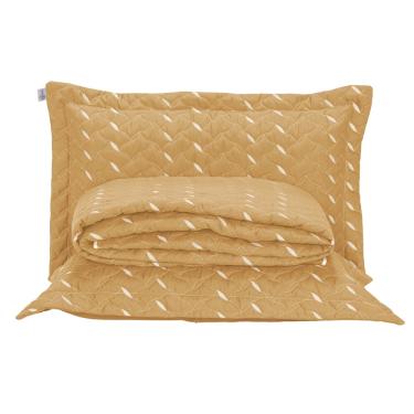Imagem de Cobre Leito Bordado 400 Fios Heitor Casal King 100% Poliéster - Amarelo
