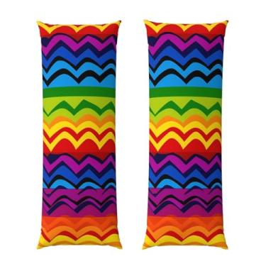 Imagem de Capa de travesseiro corporal com estampa de arco-íris orgulho gay ultra macia com zíper oculto capa de travesseiro longa respirável 50,8 cm x 137,2 cm capa de almofada decorativa para sofá de quarto