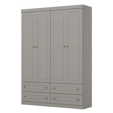 Imagem de Guarda Roupa Infantil Mississipi 4 Portas Cinza - Henn