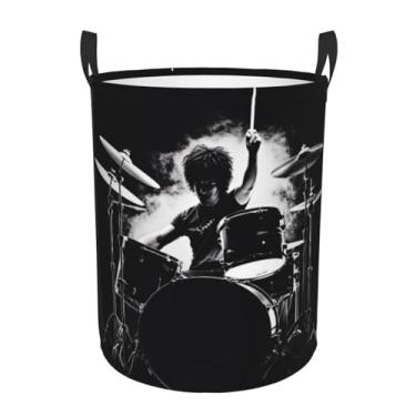 Imagem de Cesto de lavanderia Drummer dobrável, impermeável, cesto de armazenamento de roupas com alças, pano Oxford, organizador de brinquedos, cesta para banheiro, lavanderia, quarto, pequeno