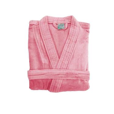 Imagem de Roupão Dohler Velour Adulto 100% Algodão Rosê Tamanho P