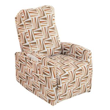Imagem de HAOYONG Capas para cadeira reclinável com 4 peças de capa reclinável pequena elástica estampada lazyboy capa para cadeira reclinável antiderrapante com bolsos de armazenamento, protetor de móveis para