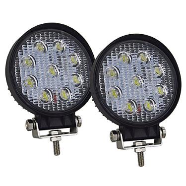 Imagem de AUXTINGS 2 pçs 4" 27W Flood Round LED Light Bar Driving Lamp Waterproof Off Road Fog Lights para Caminhão Carro ATV SUV Boat 4WD ATV