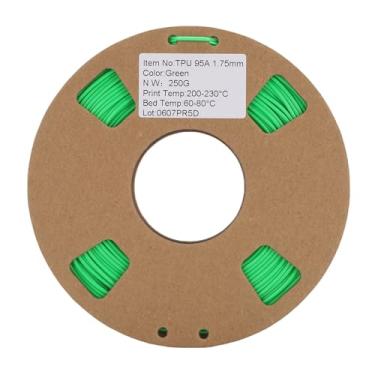 Imagem de Zyyini Filamento da Impressora 3D, 1,75 Mm TPU Filamento Flexível Alta Elasticidade Deformada Mínima Com ± 0,02 Mm de Precisão, para Solas de Sapatos Relógios Bandas de Drones Peças de (Verde)