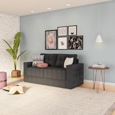 Imagem de Sofá 3 Lugares Retrátil Brémen  Suede Grafite 180 cm