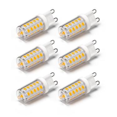 Imagem de Lâmpada LED NQWKMZMDJ G9 regulável 4W 3000K 120V 400LM, pacote com 6