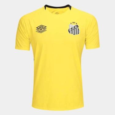 Imagem de Camisa Santos Treino 25/26 Umbro Masculina - Amarelo, P, Amarelo, Pret