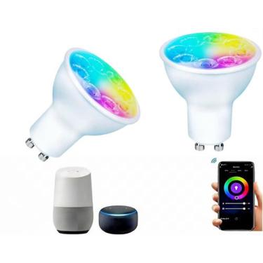Imagem de Lâmpadas LED inteligentes Wixann GU10 reguláveis RGB WiFi Bluetooth, p
