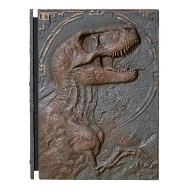 Imagem de Caderno em relevo 3D, fóssil de dinossauro, fóssil de tiranossauro rex, jurássico, caderno retrô em relevo, desenho, diário diário feito à mão, presente de diário de viagem antigo, caderno Dnd, pode
