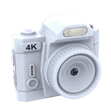 Imagem de VBESTLIFE Câmera Digital Minúscula, Câmera de Chaveiro, 64MP 4K HD Pequeno Gravador de Vídeo retrô, de Polegar Com 19 Efeitos de Filtro, 78 ° de Largura, Luz de Preenchimento de LED (Branco)