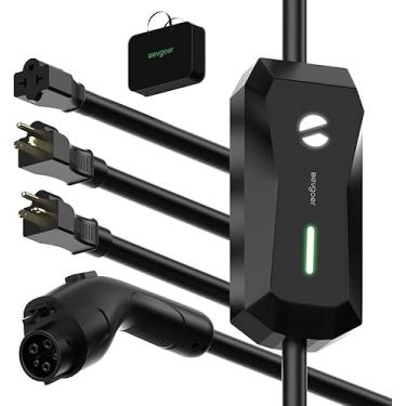 Imagem de EG evgoer Carregador Ev Nível 1/2, Carregador Ev Portátil De 16 A 110-240 V Com Cabo De 25 Pés, Estações De Carregamento De Veículos Elétricos Domésticos Com Plugue Nema 6-20, Adaptador Nema 5-15 Pa