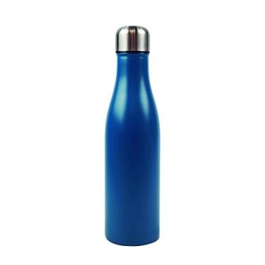 Imagem de Garrafa Térmica Aço Inox 500ml Água Gelada 24h Academia Viagem (Azul)