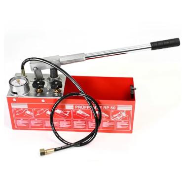 Imagem de Bomba de teste de pressão hidráulica, bomba de teste de água de compressão manual, kit de teste de vazamento de água hidrostática de 5 MPa com tanque de 3 galões e medidor de pressão para válvula de