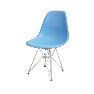 Imagem de Cadeira Boxbit Dkr Eames Base Cromada Azul Claro