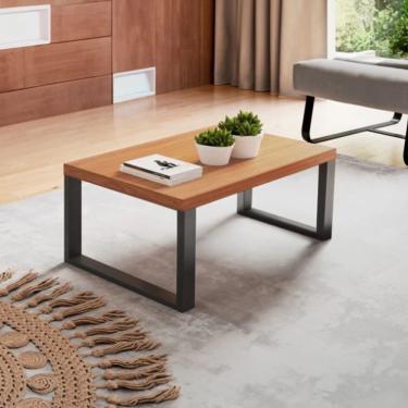 Imagem de Mesa De Centro F13 Estilo Industrial Retangular em MDF Freijó Preto Fosco Dalla Costa