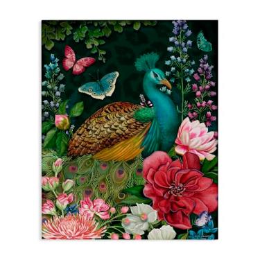 Imagem de Stupell Industries Arte de parede em tela pavão jardim selvagem por Nicole Tamarin, 76 x 61 cm
