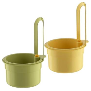 Imagem de Cesta coletora de alimentos para pia, 2 peças coletor de alimentos para pia com botão de pressão cesta de drenagem de cozinha suspensa de malha fina dreno de plástico removível para lavagem