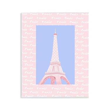 Imagem de Stupell Industries Design de arte de parede da Torre Eiffel pastel de Paris por Pooja Dave, 35 x 28 cm