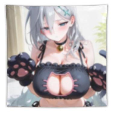 Imagem de LIEGBMEU Tapeçaria Sexy Hot Anime Girl 152.4 cmx152.4 cm Wall Quilt Art Whimsical Tapestry DecorationAF391