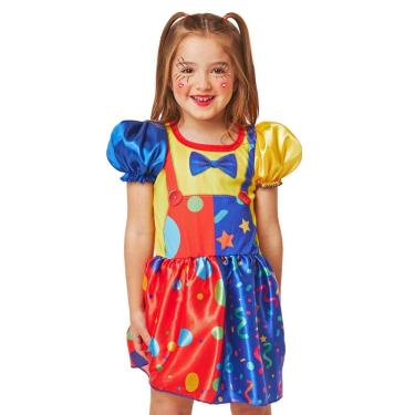 Imagem de Fantasia Palhacinha Infantil Menina Vestido Palhaça + Nariz
