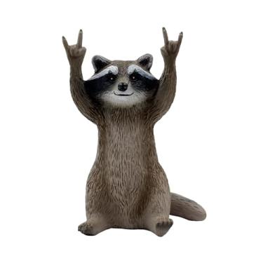Imagem de HolyHaHa™ Funny Resin Raccoon Rock Collectible Figurines Home Office Bookshelf Desktop Decor