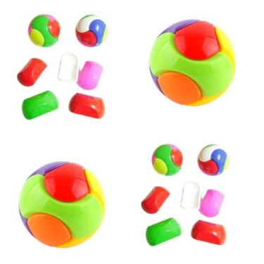 Imagem de Kit 10 Bolinha Quebra-Cabeça Monta e Desmonta Encaixar Kit Festa Lembrancinha Educativo Brinquedo Infantil