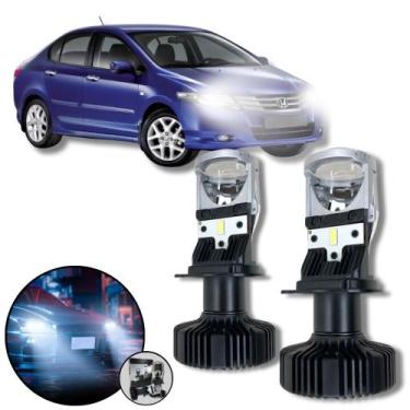 Imagem de Mini Projetor Elíptico Farol Baixo Alto H4 Honda City 2009 até 2014 - 