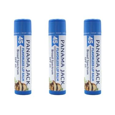 Imagem de Panama Jack Protetor solar protetor labial – FPS 45, proteção solar UVA-UVB de amplo espectro, previne e acalma lábios secos e rachados