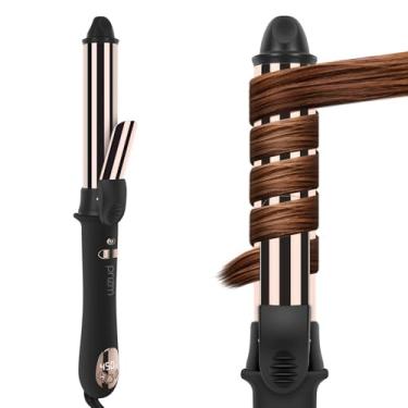 Imagem de Prizm Modelador de cachos automático de 32 mm para modelador grande, varinha giratória de até 232 °C, visor LCD, desligamento automático e tensão dupla, íon negativo