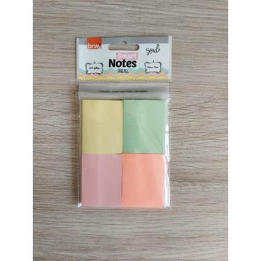 Imagem de Bloco adesivo Brw 38mmx51mm pastel com 4 blocos 50 folhas