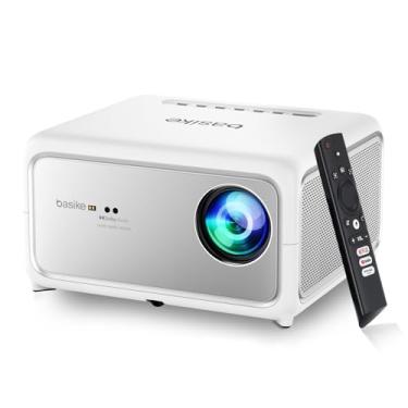 Imagem de Basike Mini Projetor Portátil 4K Full HD, 1080P Nativo, 16000 Lúmens HDR10, Foco e Correção Automáticos, Wi-Fi 6 e BT 5.4, Som Dolby, Netflix Licenciado – Compatível com iOS/Android/TV Stick – Branco
