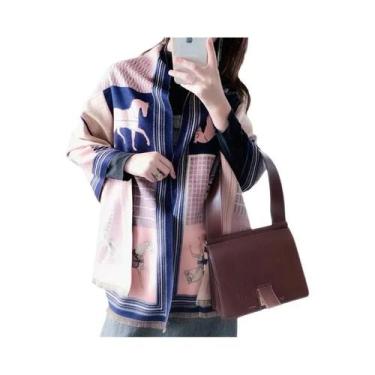 Imagem de Cachecol Feminino De Caxemira De Inverno, Luxuoso, Grosso E Quente, Co