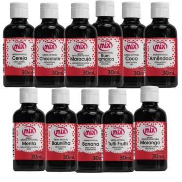 Imagem de Aroma Alimentício Para Bolo Bebidas Sobremesas Kit 11 Sabores - Mix