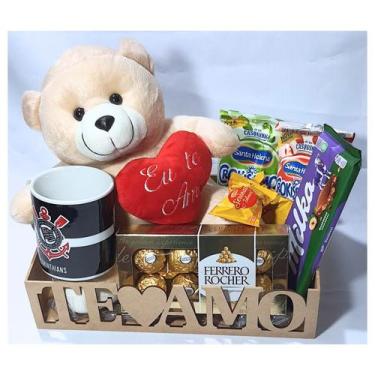Imagem de Cesta Corinthians Presente Dia Dos Namorados Com Urso Caneca - Cesta d