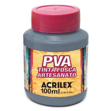 Imagem de Tinta Fosca para Artesanato PVA 100ml Cinza Lunar Acrilex